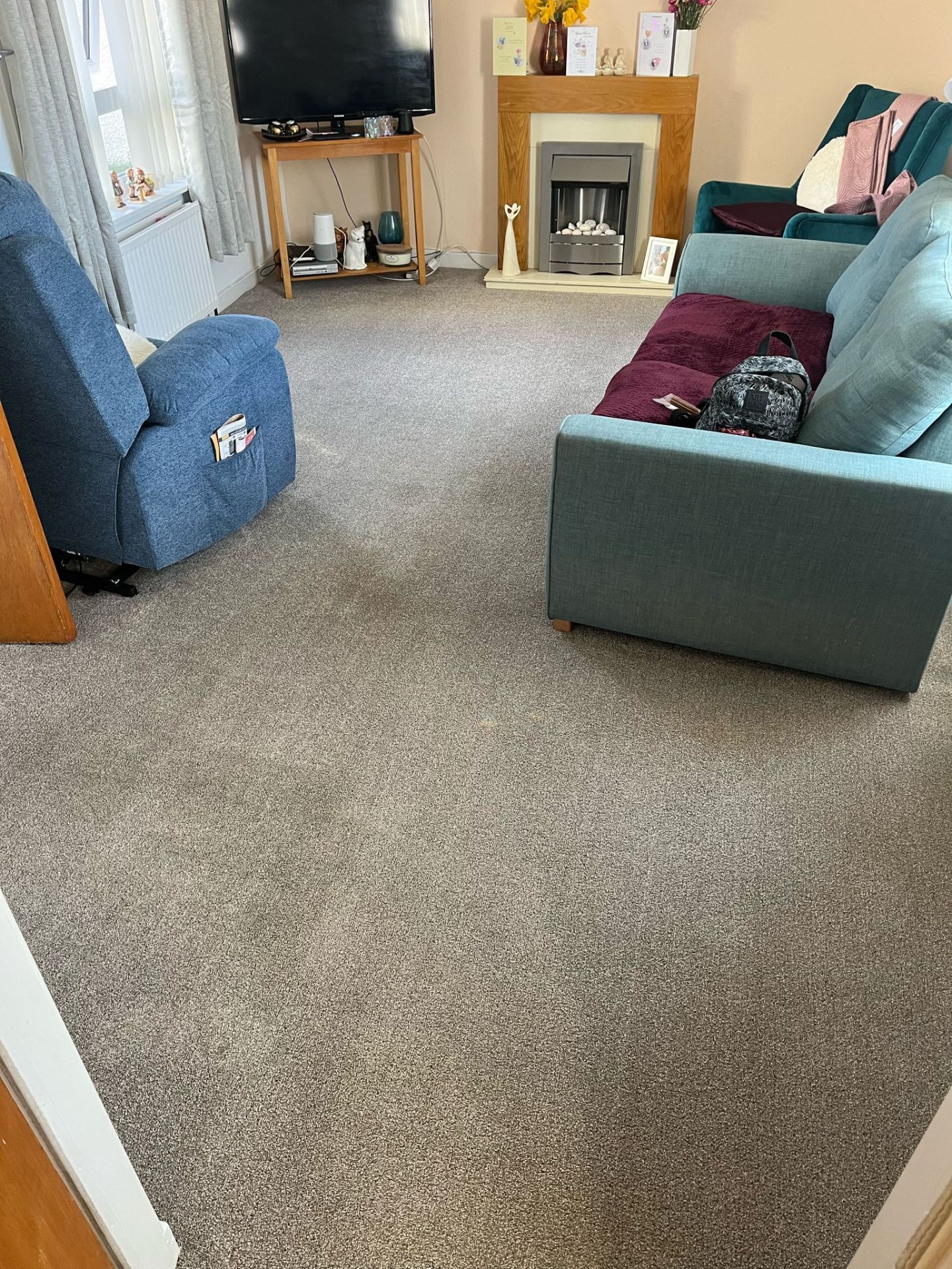 Cleaning a marked living room carpet - Frosty Enterprises Ltd t/a Frostys Cleaning Services