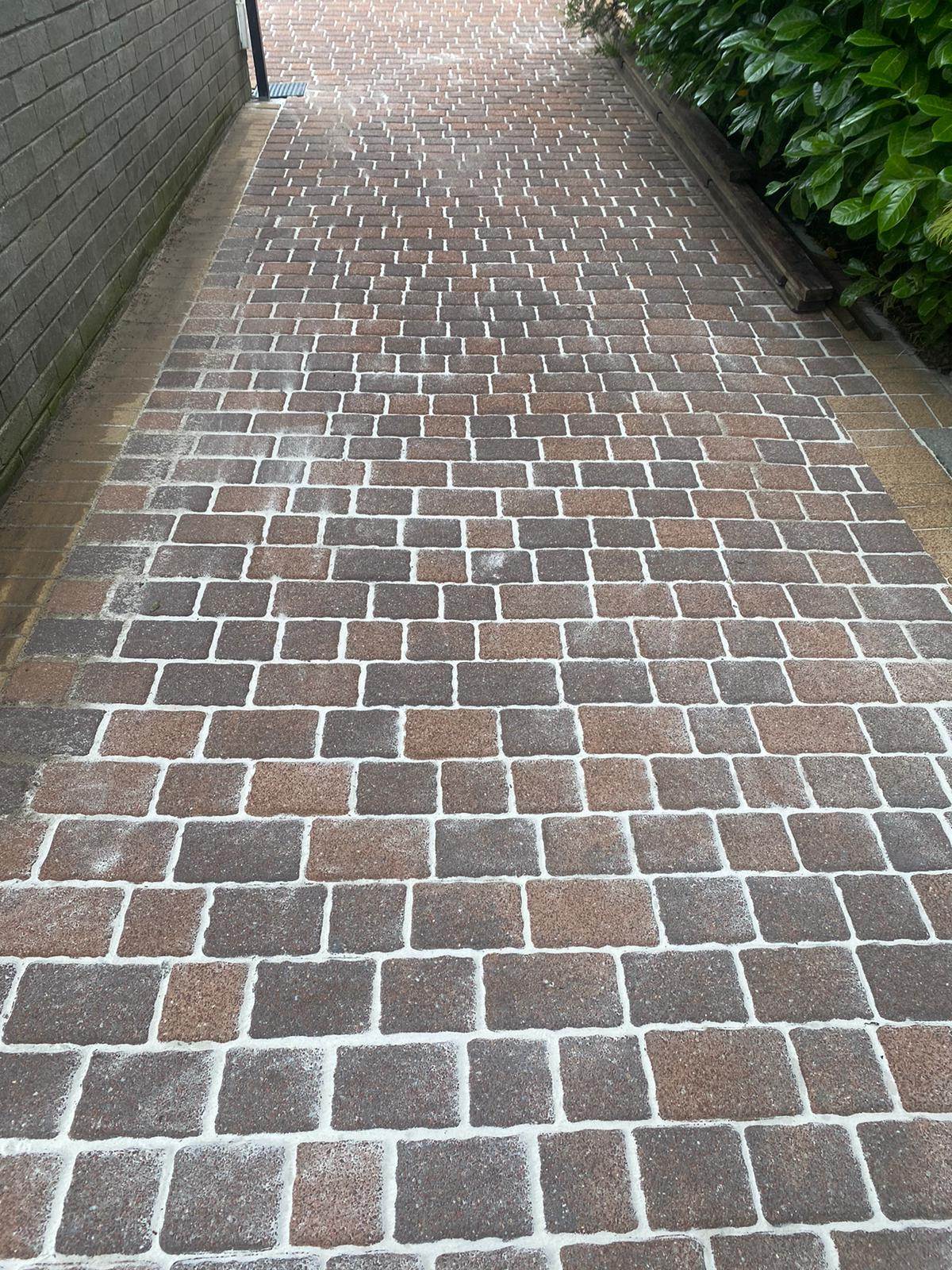 Block-paved path cleaning and re-sanding - Frosty Enterprises Ltd t/a Frostys Cleaning Services
