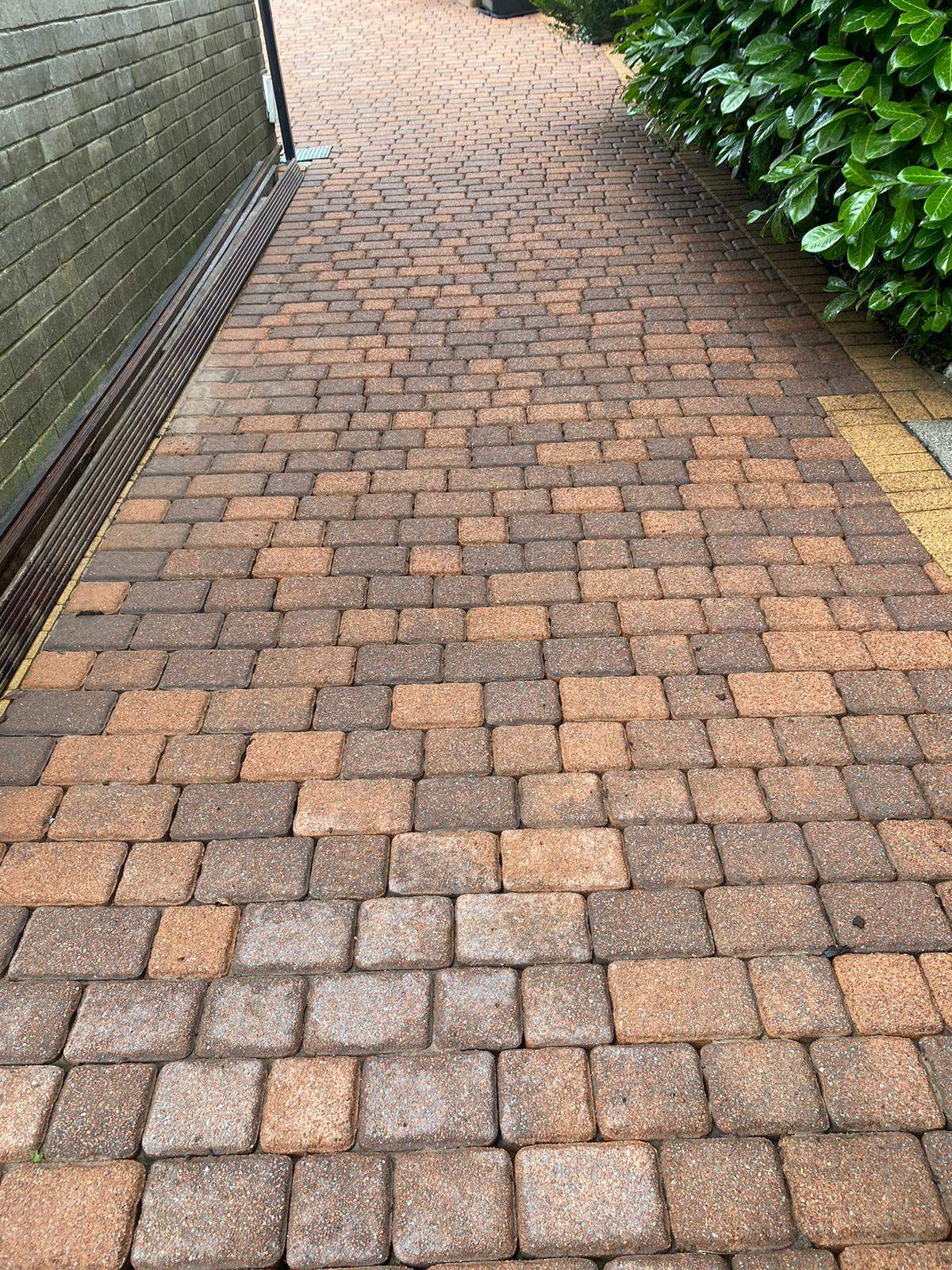 Block-paved path cleaning and re-sanding - Frosty Enterprises Ltd t/a Frostys Cleaning Services