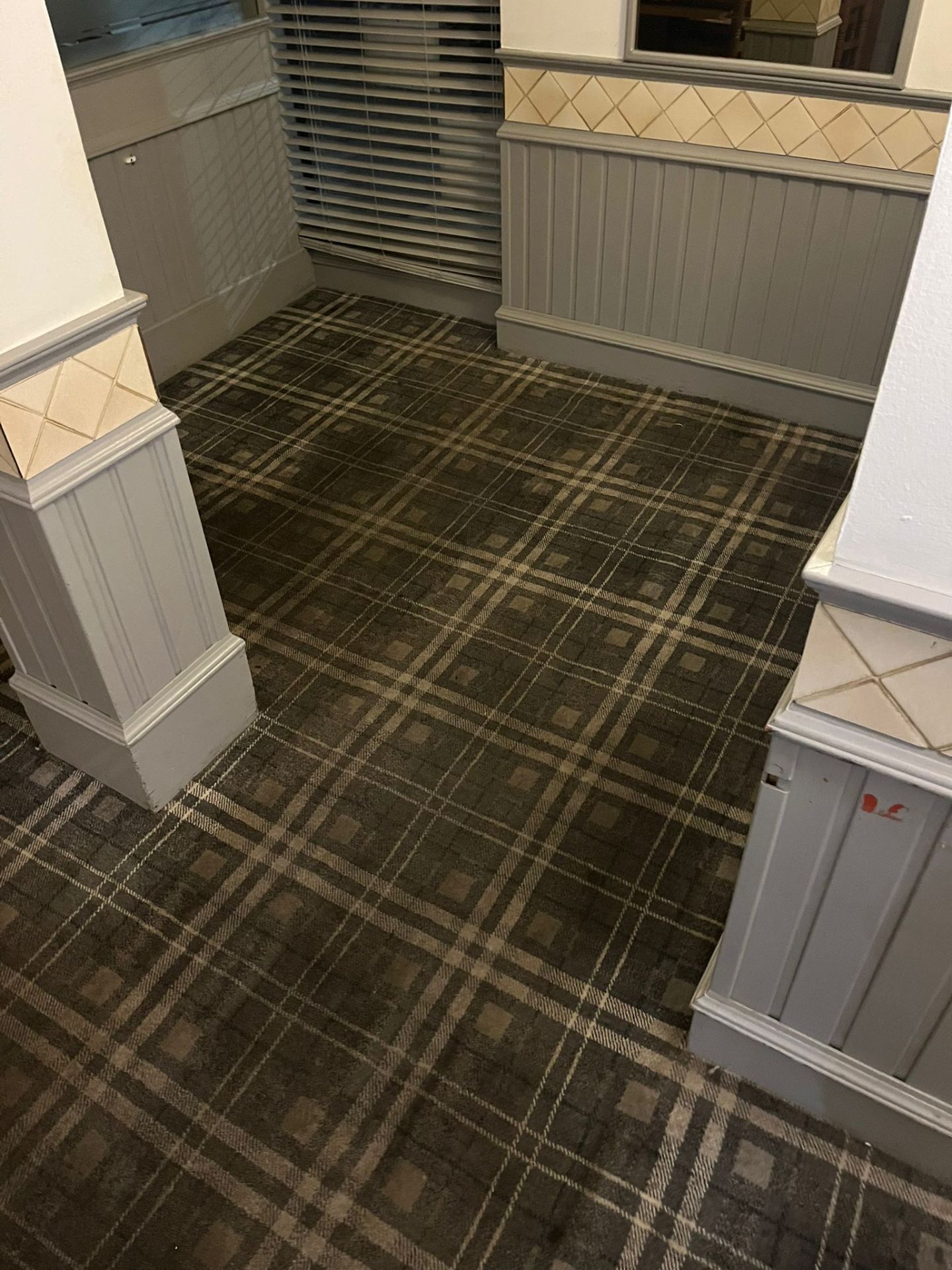 Cleaning a patterned carpet in a seating area - Frosty Enterprises Ltd t/a Frostys Cleaning Services