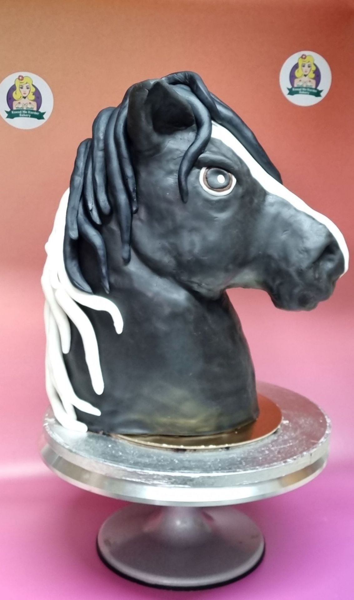 3D Horse Head Cake - Knead Me Harder Bakery