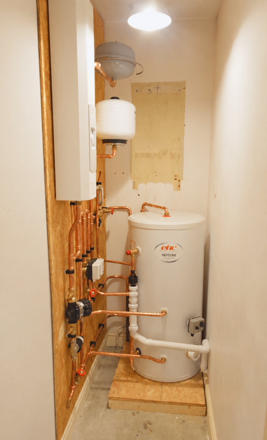 EHC electric boiler and hot water cylinder - H Miller Gas Heating & Plumbing services