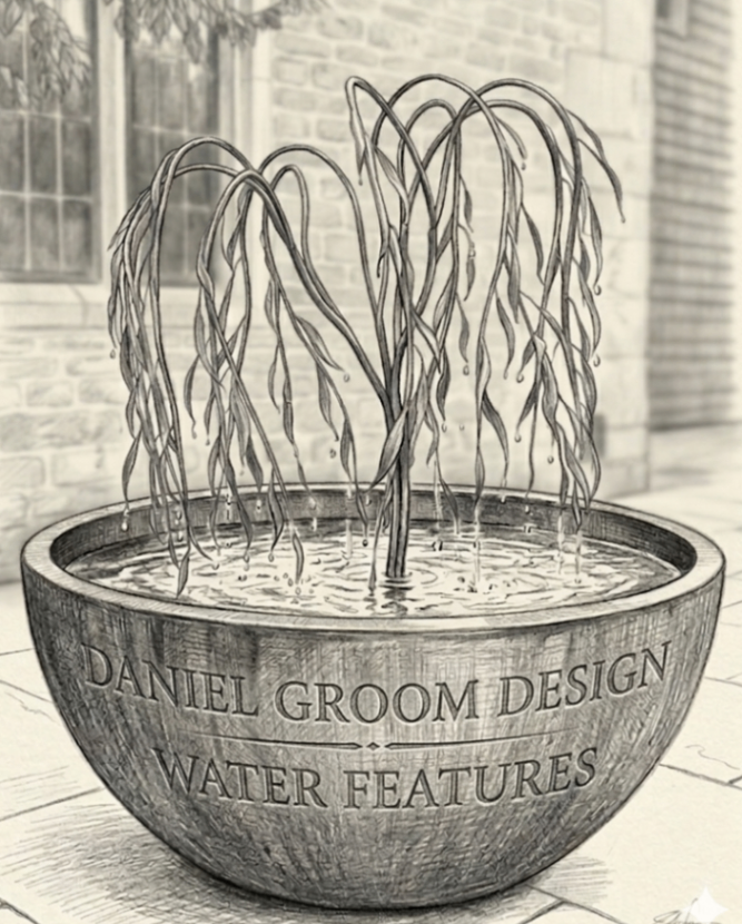 Weeping willow copp water feature - Daniel Groom Design